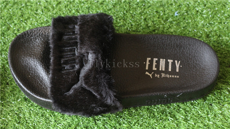 Puma Leadcat Fenty Fur Slide Black